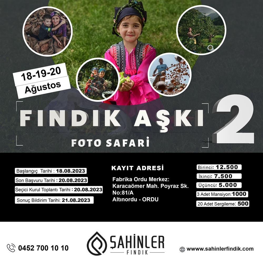 Fındık Aşkı Foto Safari Yarışması (18-19-20 Ağustos)